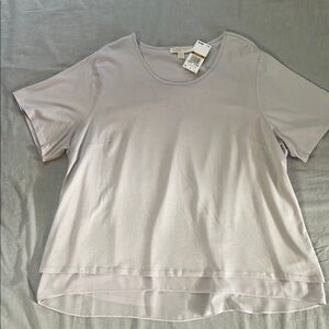 Michael Michael Kors Woman Lavender Mist Double Layer Short Sleeve T-Shirt